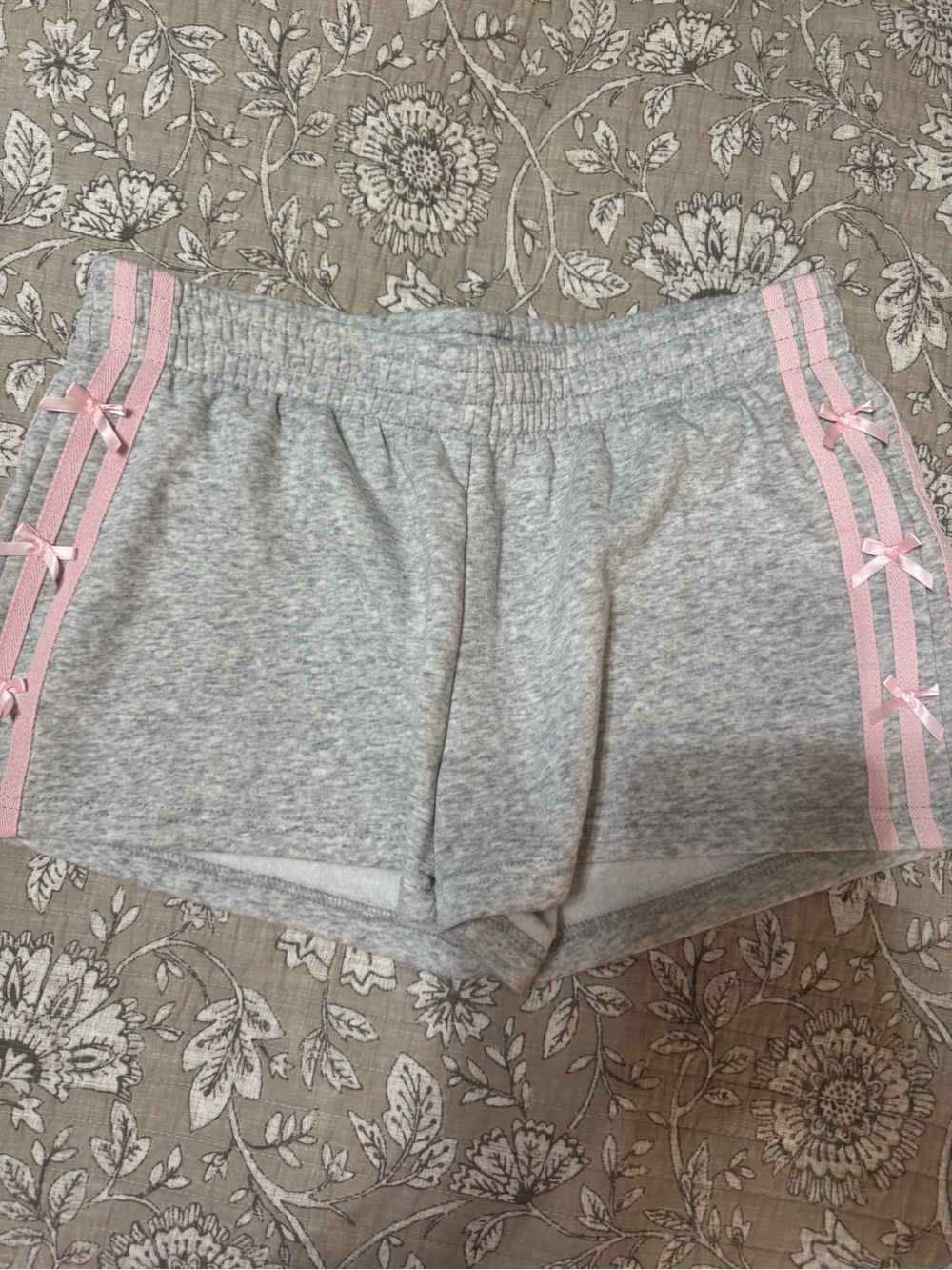 Women’s Athletic Grey Shorts with Pink Trim